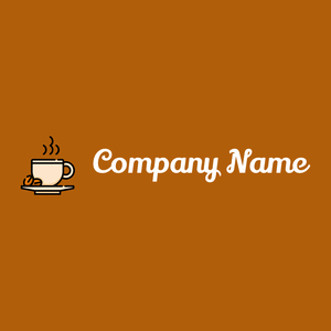 Coffee cup logo on a Rust background - Essen & Trinken