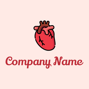 Realistic heart logo on a misty rose background - Medical & Pharmaceutical