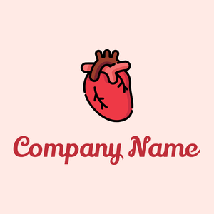 Realistic heart logo on a misty rose background - Médicale & Pharmaceutique