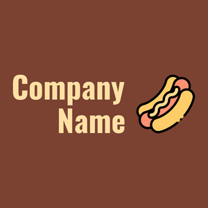 Hot dog logo on a Cumin background - Food & Drink