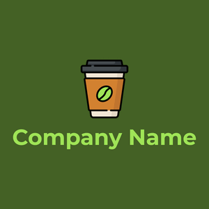 Coffee logo on a Green Leaf background - Alimentos & Bebidas