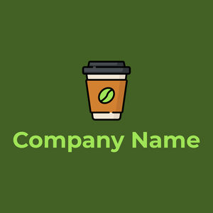 Coffee logo on a Green Leaf background - Cibo & Bevande