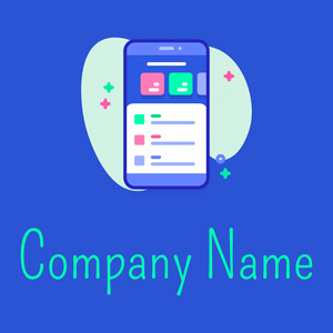User interface on a Cerulean Blue background - Technologie