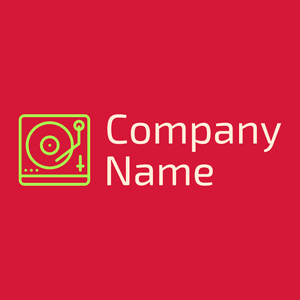 Turntable logo on a Crimson background - Abstracto