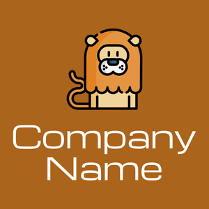 Lion on a Golden Brown background - Animales & Animales de compañía