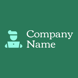Vlogger logo on a Sea Green background - Abstrait