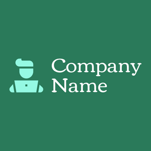 Vlogger logo on a Sea Green background - Abstracto