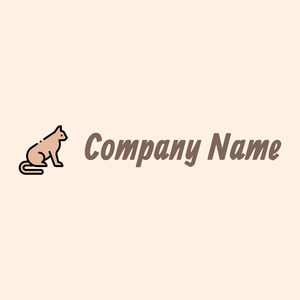 Cat logo on a Seashell background - Animais e Pets