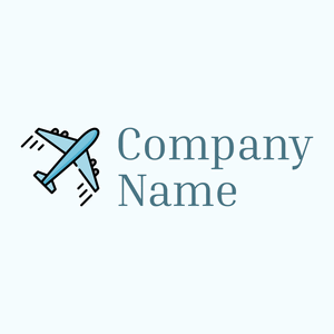 Airplane logo on a Azure background - Voyage & Hotel