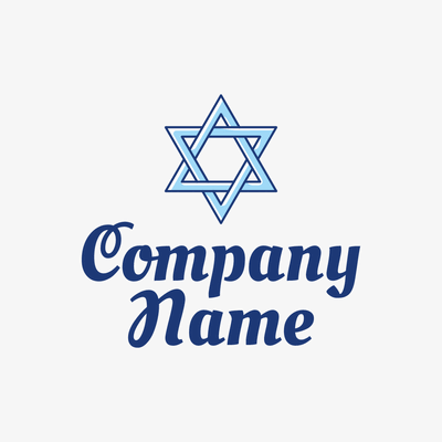 Logotipo de la estrella de David azul - Religión Logotipo