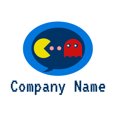 Logo de burbuja de conversación Pac-Man - Computadora Logotipo