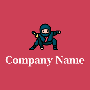 Ninja logo on a Mandy background - Abstract