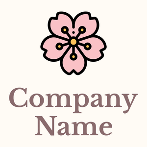 Cherry blossom logo on a Floral White background - Floral