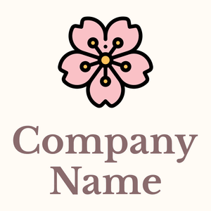 Cherry blossom logo on a Floral White background - Bloemist