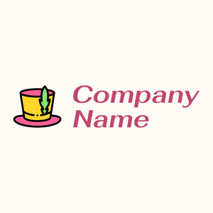 Pink Top hat on a Floral White background - Abstrait