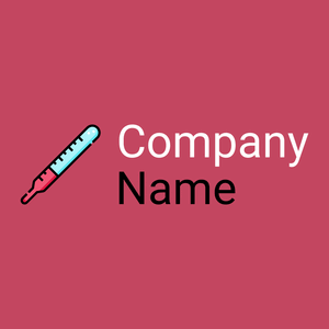 Thermometer logo on a Mandy background - Hospital & Farmácia