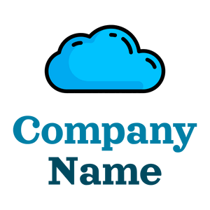 Sky Blue Cloud computing on a White background - Abstrato