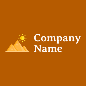 Pyramids logo on a Tenne (Tawny) background - Abstracto