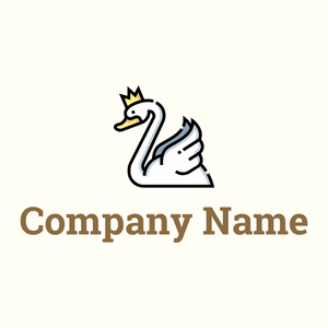 Swan logo on a Ivory background - Animais e Pets