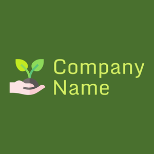 Organic food logo on a Green Leaf background - Meio ambiente