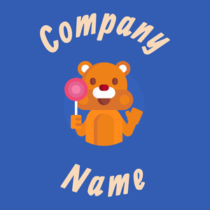 Bear logo on a Lochmara background - Entertainment & Kunst