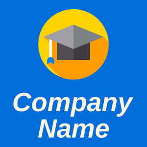 Graduation hat logo on a Navy Blue background - Abstract