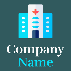 Hospital logo on a Dark Slate Grey background - Medical & Farmacia