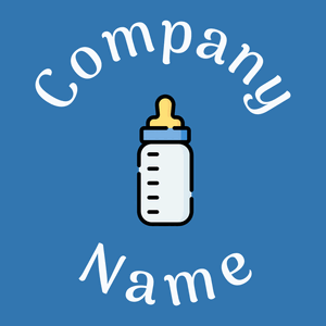 Feeding bottle logo on a Lochmara background - Agriculture