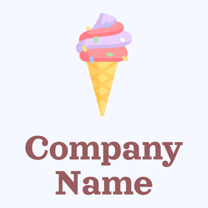 Ice cream logo on a Alice Blue background - Food & Drink