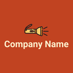 Flashlight logo on a Fire Brick background - Construction & Outils