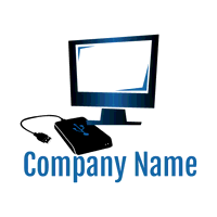 Logotipo de ordenador y una unidad de almacenamien - Computadora Logotipo