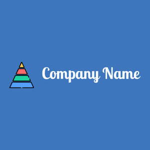 Pyramid logo on a Curious Blue background - Abstracto