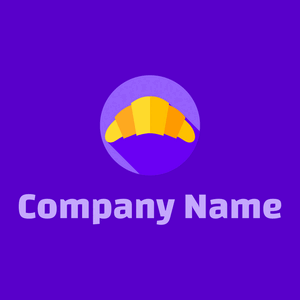 Croissant logo on a Dark Violet background - Cibo & Bevande