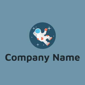 Astronaut logo on a Bermuda Grey background - Abstrato