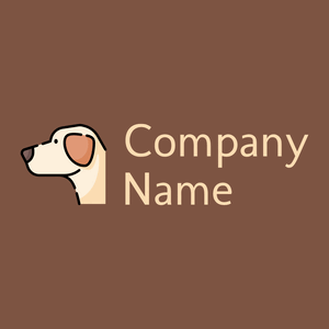 Labrador retriever logo on a Dark Wood background - Animales & Animales de compañía