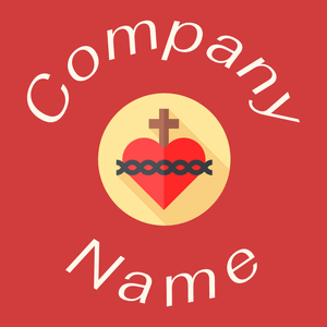 Heart logo on a Persian Red background - Religión