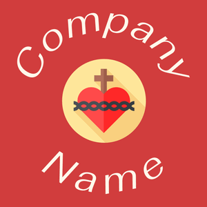 Heart logo on a Persian Red background - Religieus