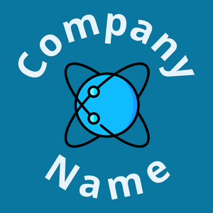 Satellites logo on a Cerulean background - Abstrato
