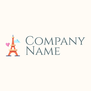 Love Eiffel tower logo on a Floral White background - Architektur