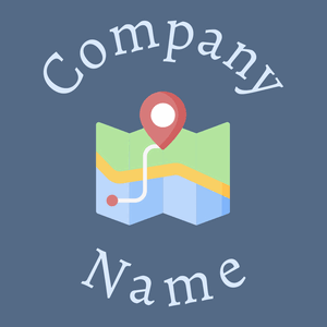 Map logo on a Kashmir Blue background - Domaine des communications