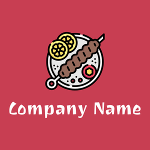 Kebab logo on a Mandy background - Alimentos & Bebidas