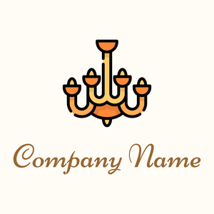 orange Chandelier on a Floral White background - Home Furnishings