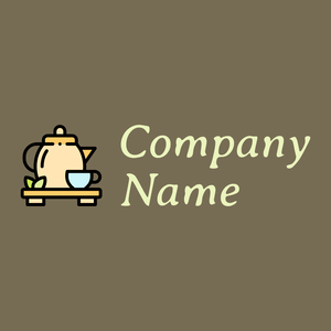 Herbal tea logo on a Peat background - Fiori