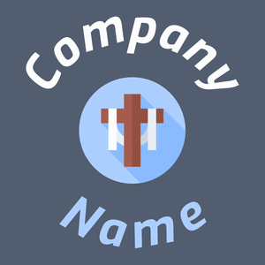 Cross logo on a Fiord background - Religion