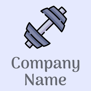 Dumbbell logo on a Ghost White background - Sport