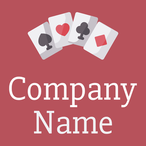 Poker cards logo on a red background - Games & Recreation