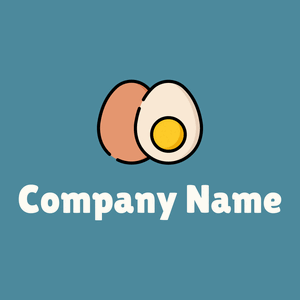 Egg logo on a Hippie Blue background - Agricultura