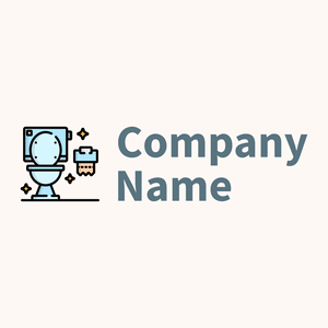 Clean Toilet logo on a Seashell background - Construcción & Herramientas
