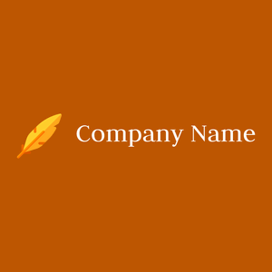 Feather pen logo on a Tenne (Tawny) background - Abstrait