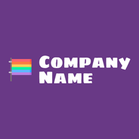 Rainbow flag logo on a violet background - Partnervermittlung